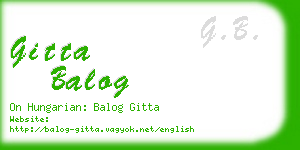 gitta balog business card